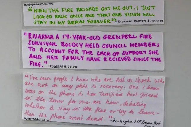Quotes from Grenfell witnesses